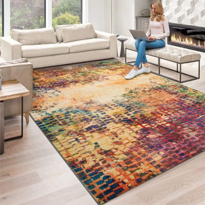 Ameha Cashmere Large Area Rug Living Room Kitchen Floor Mats (Vibrant, 160X230 Cm Carpet) - image 1