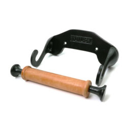 Oakcrafts - Antique Cast Iron Victorian Style Toilet Roll Holder - Epoxy Black Finish - thumbnail 2