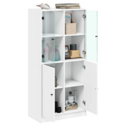 Berkfield Highboard With Doors White 68X37X142 Cm Engineered Wood - thumbnail 4