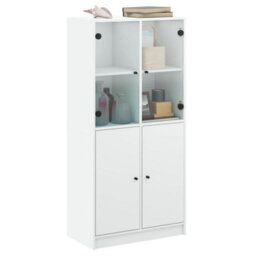 Berkfield Highboard With Doors White 68X37X142 Cm Engineered Wood - thumbnail 5