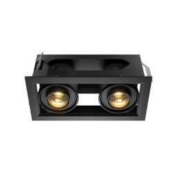 Luminosa Lighting Luminosa Metal Modern Twin Recessed Downlight Black 3000K 1300Lm