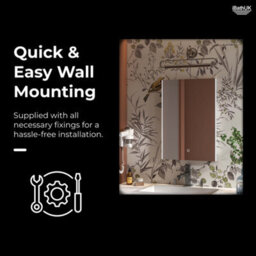 Ibathuk Nebula Wall Mounted Led Illuminated Bathroom Mirror With Touch Sensor And Dual Led Lights, 700 X 500mm - thumbnail 4