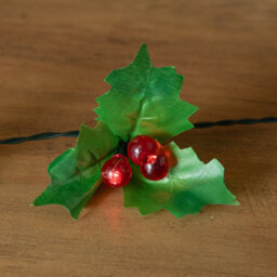 Samuel Alexander Indoor Outdoor 100 Christmas Led Red Berry And Holly Lights Green Cable - thumbnail 6