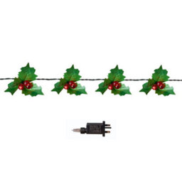 Samuel Alexander Indoor Outdoor 100 Christmas Led Red Berry And Holly Lights Green Cable - thumbnail 7