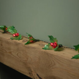 Samuel Alexander Indoor Outdoor 100 Christmas Led Red Berry And Holly Lights Green Cable - thumbnail 4