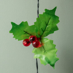 Samuel Alexander Indoor Outdoor 100 Christmas Led Red Berry And Holly Lights Green Cable - thumbnail 3