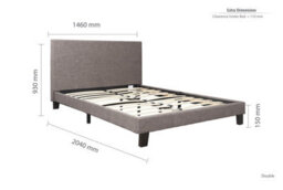Double Bed Frame & Mattress Grey Fabric Birlea Sleepsoul Paris 4Ft6 - thumbnail 7