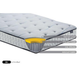 Double Bed Frame & Mattress Grey Fabric Birlea Sleepsoul Paris 4Ft6 - thumbnail 2
