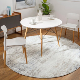 Livabliss Round Roma-Abstract Grey Blue Brown Modern Marble Living Dining Bedroom Rug 200 X 200 Cm Easy Care, Non Shedding - thumbnail 2