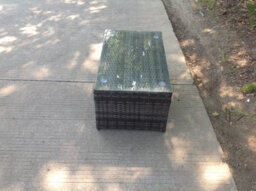 Fimous Rattan Oblong Rectangular Tea Coffee Table Outdoor Garden Furniture Patio Furniture Dark Grey Mixed - thumbnail 4
