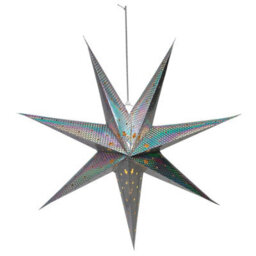 Geezy Christmas Silver Led Hanging Star Light Lantern Wedding Party Decor Large 60 Cm - thumbnail 1