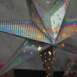 Geezy Christmas Silver Led Hanging Star Light Lantern Wedding Party Decor Large 60 Cm - thumbnail 5