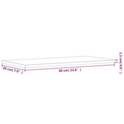 Berkfield Wall Shelves 4 Pcs Grey Sonoma 60X20X1.5 Cm Engineered Wood - thumbnail 9