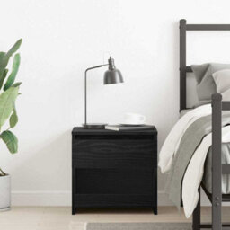 Berkfield Black Oak Nightstand 40X30X39 Cm Made From Engineered Wood - thumbnail 4