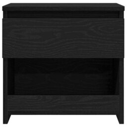 Berkfield Black Oak Nightstand 40X30X39 Cm Made From Engineered Wood - thumbnail 5