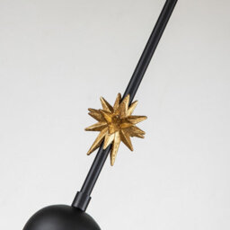 Luminosa Lighting Luminosa Etoile Dome Pendant Ceiling Light, Matte Black And Gold Leaf - thumbnail 4