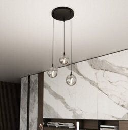 Emibig Lighting Emibig Cosmo Pendant Lamp  3 X E14 Black With Graphite Shade - thumbnail 6