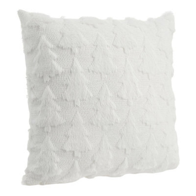 Thehotsale Christmas Tree Patten Cozy Soft Plush Throw Pillow Cushion Cover Without Insert 45Cm W X 45Cm D White - image 1