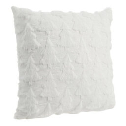 Thehotsale Christmas Tree Patten Cozy Soft Plush Throw Pillow Cushion Cover Without Insert 45Cm W X 45Cm D White