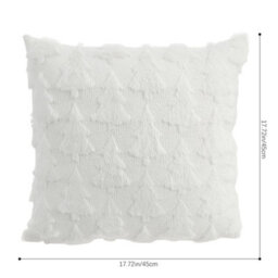 Thehotsale Christmas Tree Patten Cozy Soft Plush Throw Pillow Cushion Cover Without Insert 45Cm W X 45Cm D White - thumbnail 9