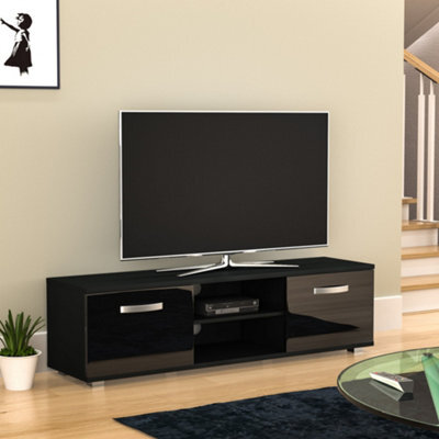 Lassic Vida Designs Cosmo Black 2 Door Tv Unit 140Cm Sideboard Cabinet - image 1