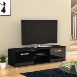 Lassic Vida Designs Cosmo Black 2 Door Tv Unit 140Cm Sideboard Cabinet - thumbnail 1