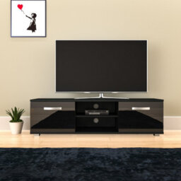 Lassic Vida Designs Cosmo Black 2 Door Tv Unit 140Cm Sideboard Cabinet - thumbnail 3
