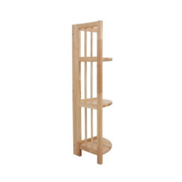 Orsina Stylish 3 Tier Natural Box Frame Corner Unit, Sustainable Large Shelving Unit, Wooden Standing Shelves - thumbnail 5