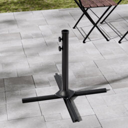 Lifeideas Black Metal Free Standing Garden Parasol Cross Base Heavy Duty Cantilever Base Patio Outdoor  Banana Overhang Parasol Stand