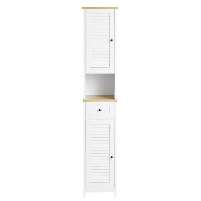 Sobuy Frg236-Nw, Bathroom Tall Cabinet Bathroom Storage Cabinet With 2 Shutter Doors,wood Effect,w32Xd30Xh170.5 - image 1