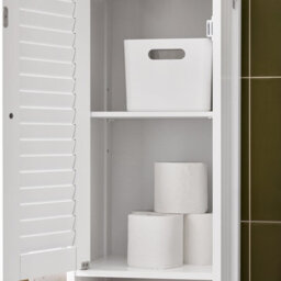 Sobuy Frg236-Nw, Bathroom Tall Cabinet Bathroom Storage Cabinet With 2 Shutter Doors,wood Effect,w32Xd30Xh170.5 - thumbnail 8