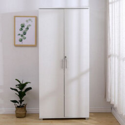 MMT Funiture Designs Storage Cupboard White Wooden Filing Cabinet With 4 Shelves - 2 Door Lockable Filing Cabinet - Tall Wood Office Organiser - thumbnail 1