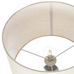 Beliani Grey Ceramic Table Lamp With White Cotton Shade 71Cm - Twirl Base Bedside Light - thumbnail 6
