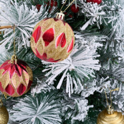 Living And Home Double-Branch Luxury Pine Needle Mixed Snow Scene Artificial Christmas Tree For Patio 41Cm W X 70Cm H - thumbnail 7