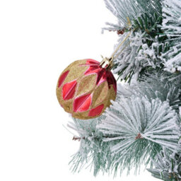 Living And Home Double-Branch Luxury Pine Needle Mixed Snow Scene Artificial Christmas Tree For Patio 41Cm W X 70Cm H - thumbnail 3
