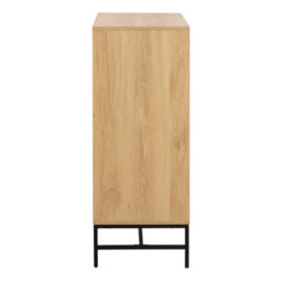 Wyld Haus Bjork Natural Oak And Black Panelled Chest Of 4 Drawers - thumbnail 4