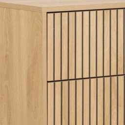 Wyld Haus Bjork Natural Oak And Black Panelled Chest Of 4 Drawers - thumbnail 6
