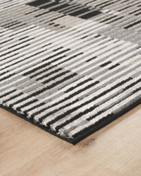 Mayfair Living Room Area Rug Metallic Sheen Contemporary Modern Matrix Design - Dark Grey 200Cm X 290Cm - thumbnail 5