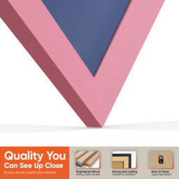 "AK Frames 25X17"" Pink Sleek Vinyl Record Frame With Blue Mount For 12 Inch Lp Cover & Disc - Overlapped Design" - thumbnail 3