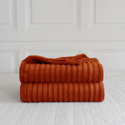 Kampala Hill Chunky Cord Blanket/throw For Sofa Chair Bed Orange 150X200Cm - thumbnail 2