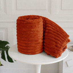 Kampala Hill Chunky Cord Blanket/throw For Sofa Chair Bed Orange 150X200Cm