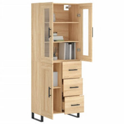 Berkfield Highboard Sonoma Oak 69.5X34X180 Cm Engineered Wood - thumbnail 3