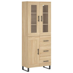 Berkfield Highboard Sonoma Oak 69.5X34X180 Cm Engineered Wood - thumbnail 2