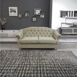 Chesterfield 3 Seater Camden Ripple Honey Fabric Sofa Bespoke In Victoria Style - thumbnail 5