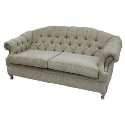 Chesterfield 3 Seater Camden Ripple Honey Fabric Sofa Bespoke In Victoria Style - thumbnail 3