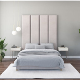 Aspire 45Cm X 210Cm Large Upholstered Headboard Wall Panel, Kimiyo Linen Silver - thumbnail 2