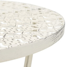 Walplus Bistro Table Vintage Style Round Metal 40X70 Cm White - thumbnail 3