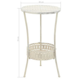 Walplus Bistro Table Vintage Style Round Metal 40X70 Cm White - thumbnail 6