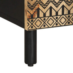 Berkfield Tv Cabinet Black 105X33.5X46 Cm Solid Rough Wood Mango - thumbnail 8