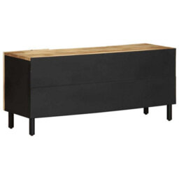 Berkfield Tv Cabinet Black 105X33.5X46 Cm Solid Rough Wood Mango - thumbnail 5